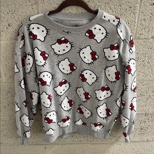 Hello Kitty Women's Sweater in Gray and Red
